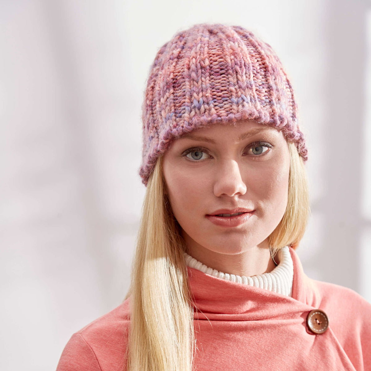 Knit Hat made in Red Heart Evermore Yarn