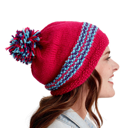 Red Heart Rainbow Knit Hat Single Size