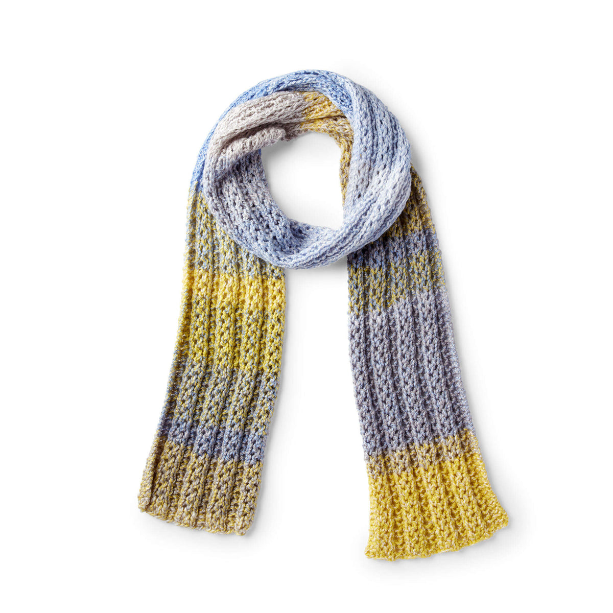 Knit Scarf made in Red Heart Roll With It Tweed Yarn