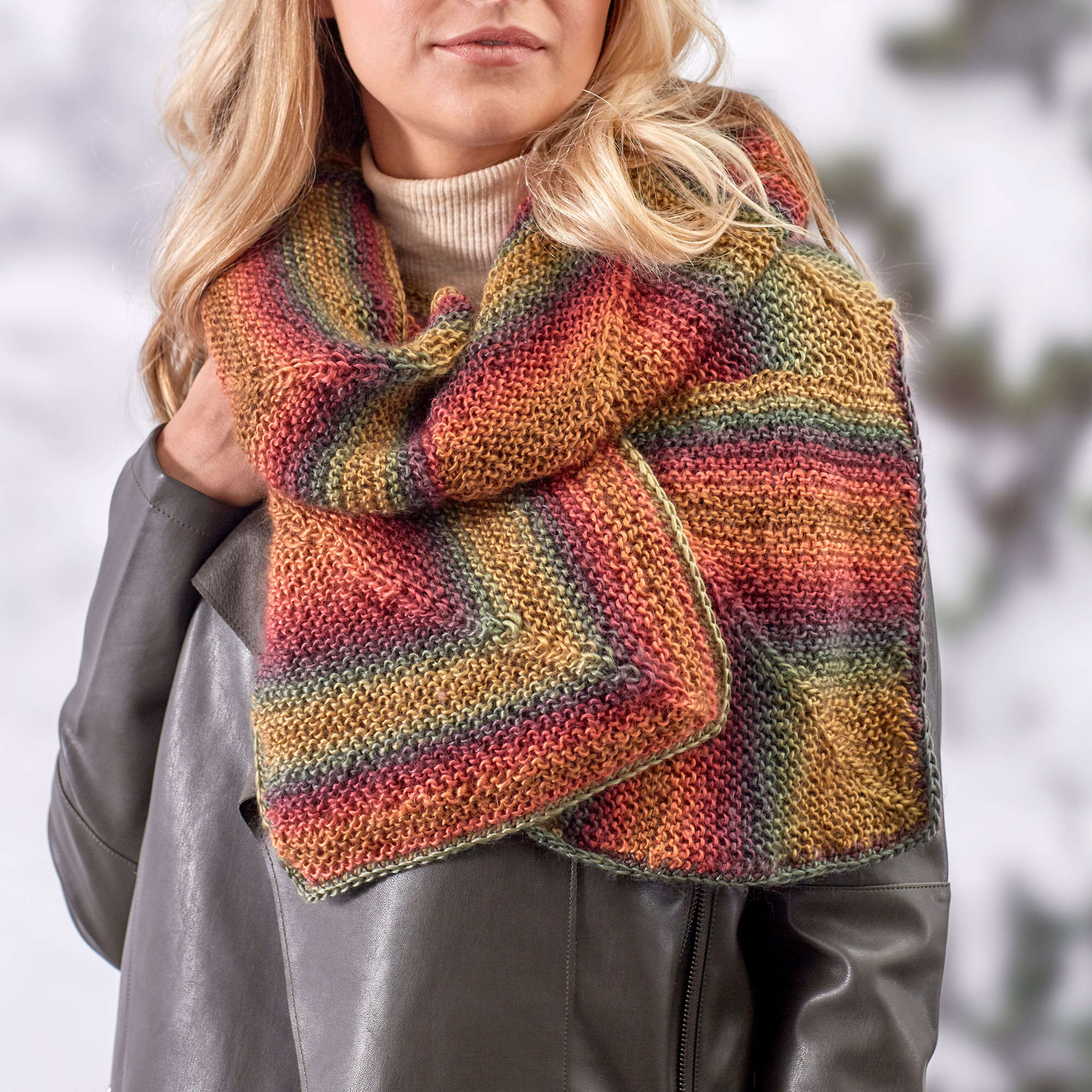 Michigan Scarf Pattern Free Easy Red Heart Amazing Mitered Scarf Knitting Pattern | Yarnspirations