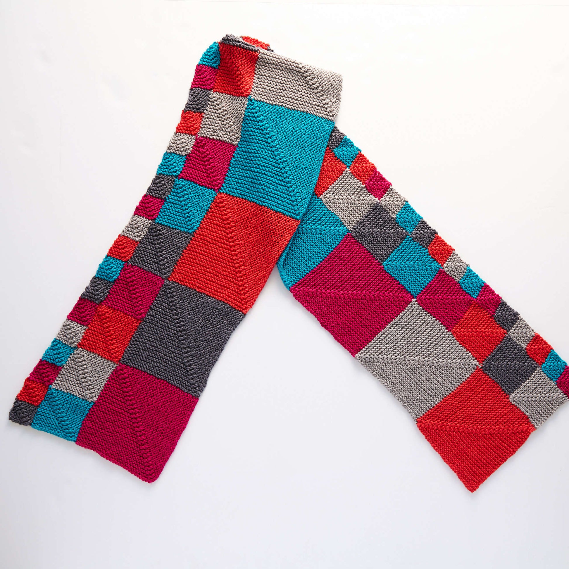 Free Red Heart Knit Miter Me This Chic Scarf Pattern