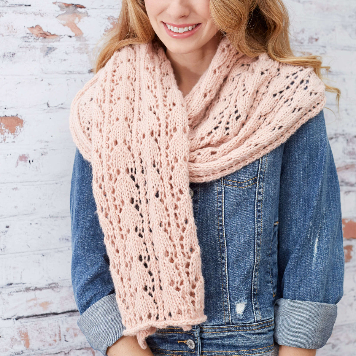 Knit Scarf made in Red Heart Hygge Charm Yarn