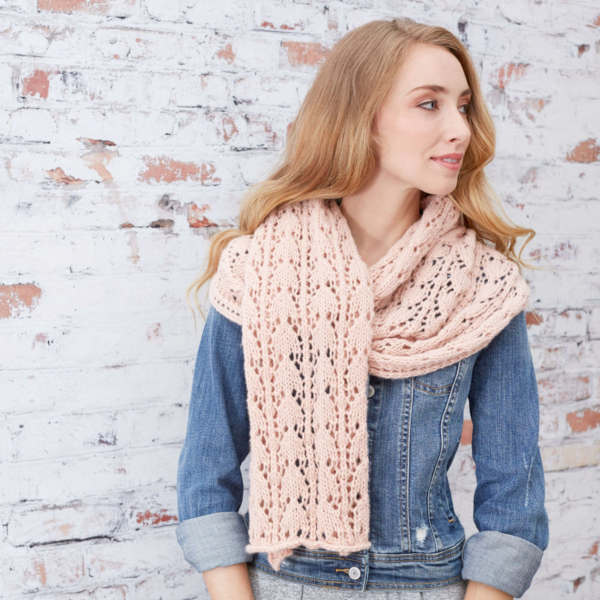 Knit Scarf made in Red Heart Hygge Charm Yarn