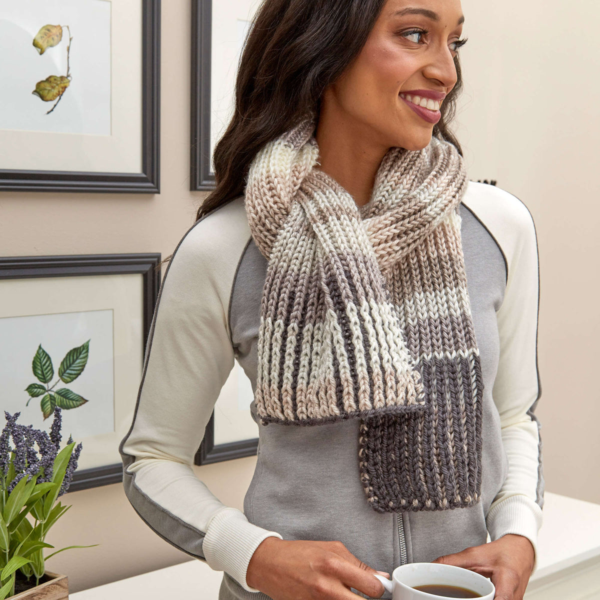 Knit Scarf made in Red Heart Soft Essentials Yarn