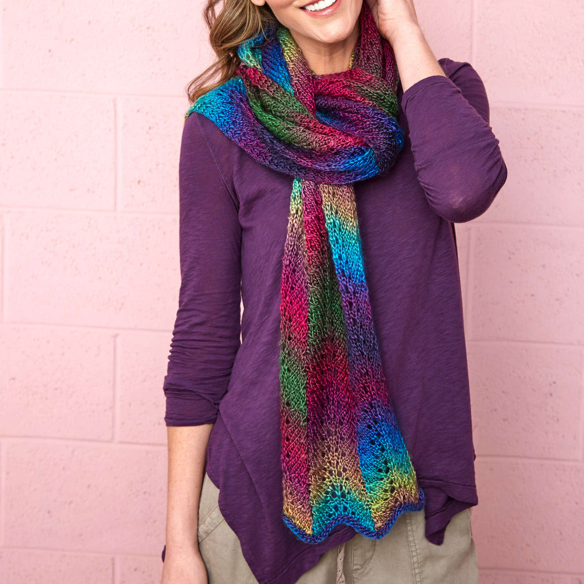 Knit Scarf made in Red Heart Boutique Yarn