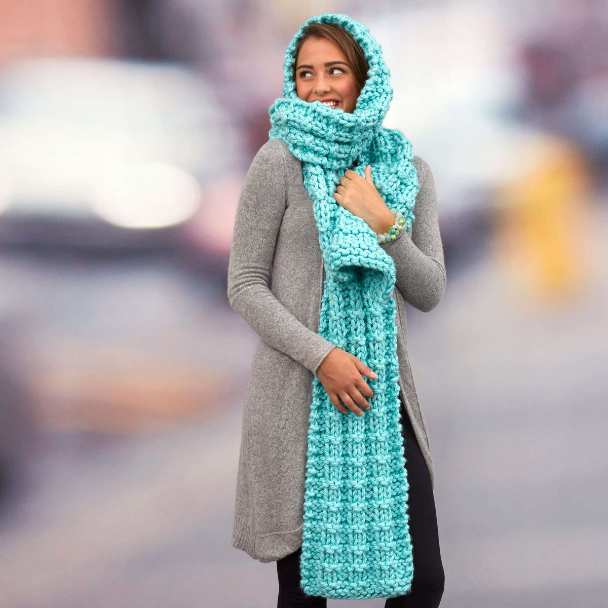 Knit Scarf made in Red Heart Grande Yarn