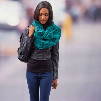 Red Heart Knit Textured Stripes Super Scarf Knit Scarf made in Red Heart Strata Yarn