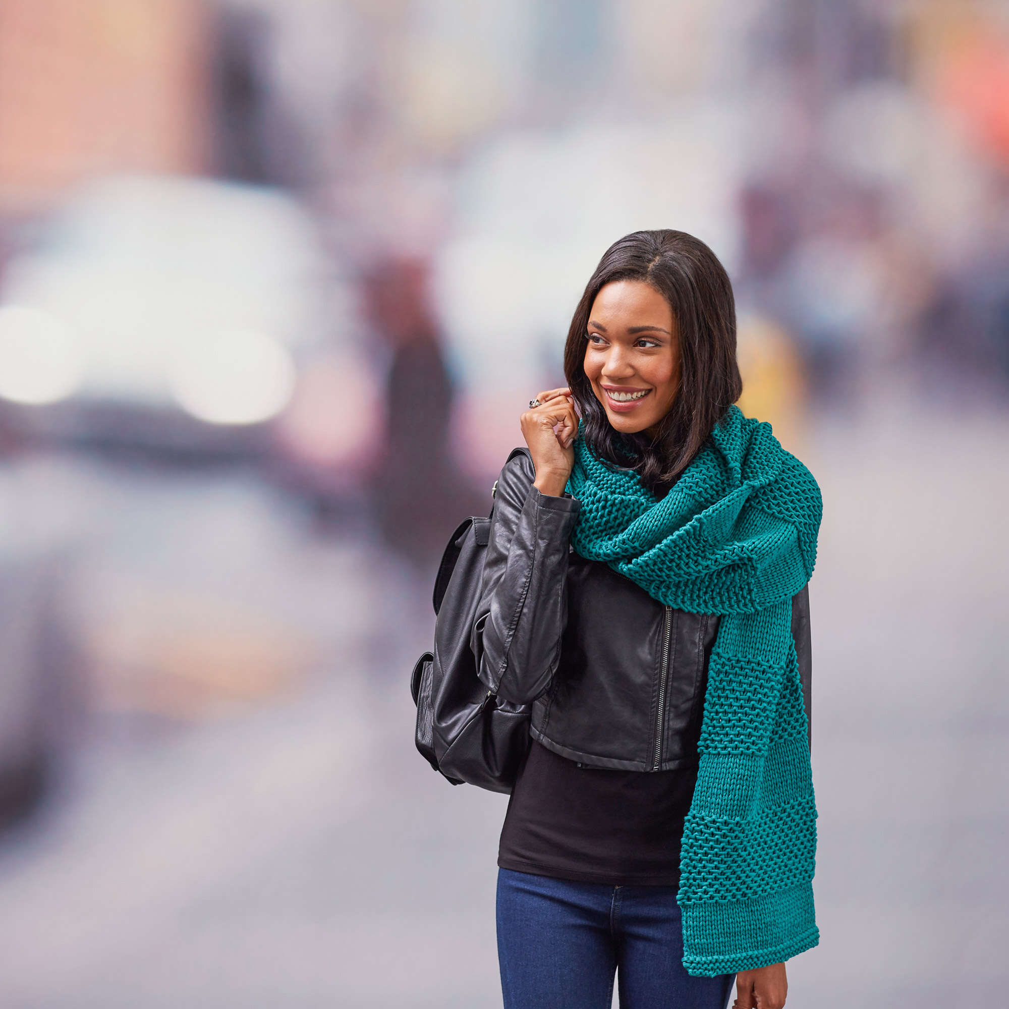 Free Easy Red Heart Textured Stripes Super Scarf Knitting Pattern