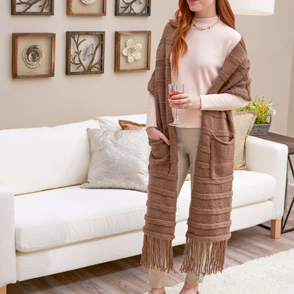 Red Heart Knit Posh & Pocketed Super Scarf Knit Scarf made in Red Heart Chunky Soft Yarn