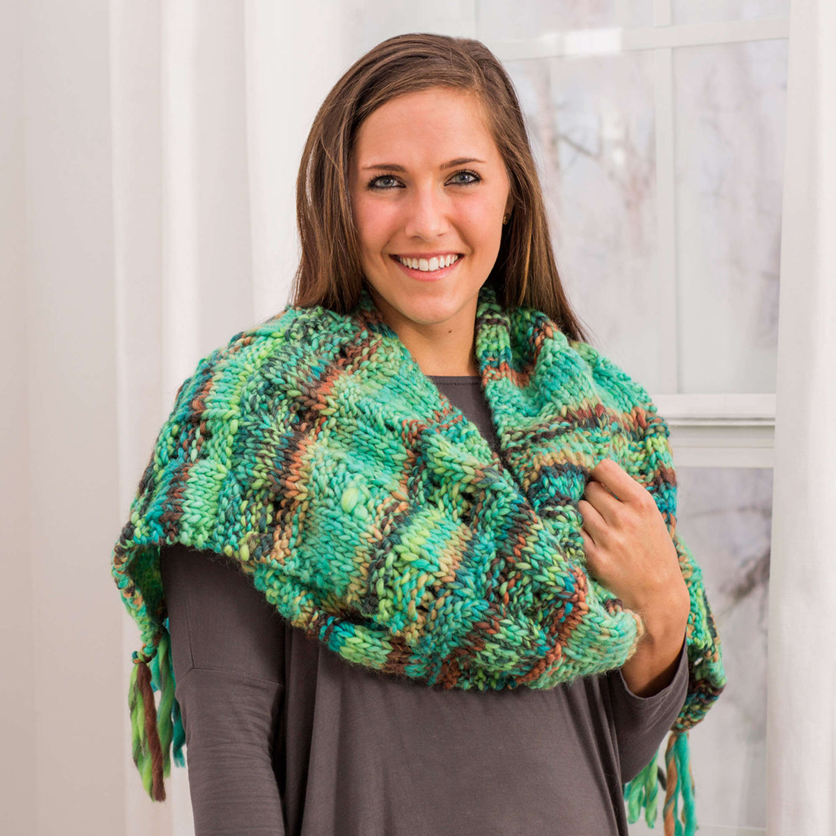 Knit Scarf made in Red Heart Evermore Yarn