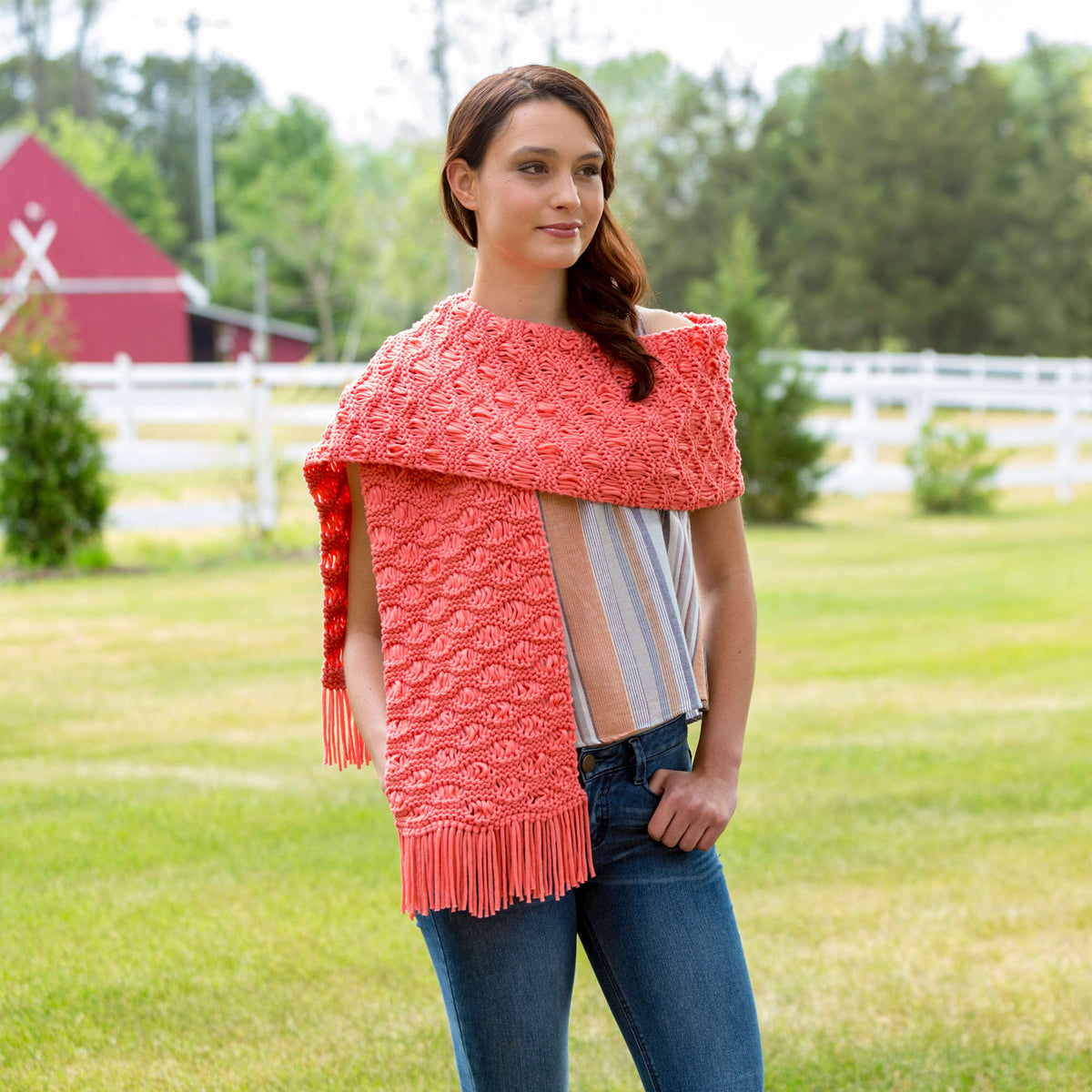 Knit Scarf made in Red Heart Strata Yarn