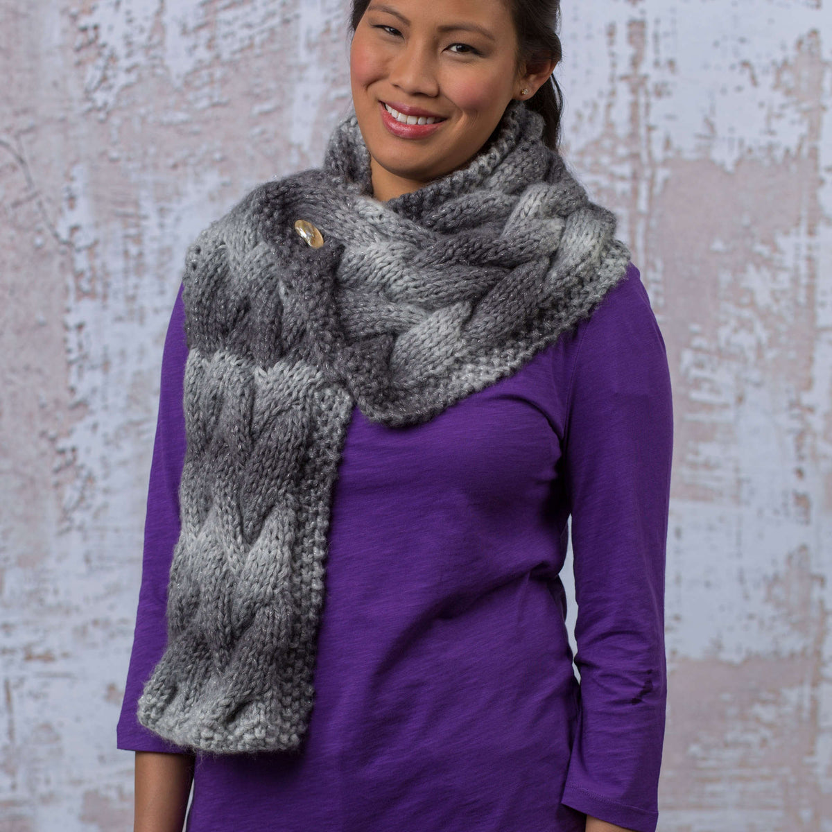 Knit Scarf made in Red Heart Boutique Yarn