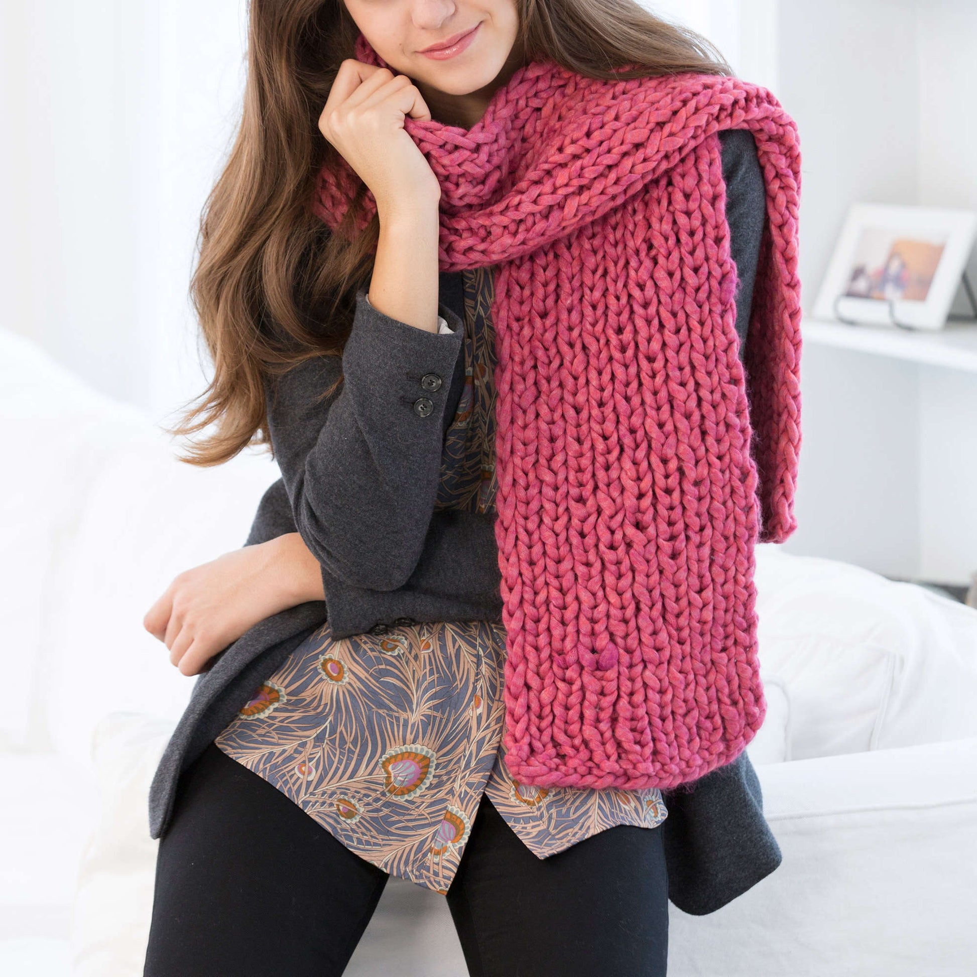 Free Red Heart Mondo Ribbed Scarf Pattern
