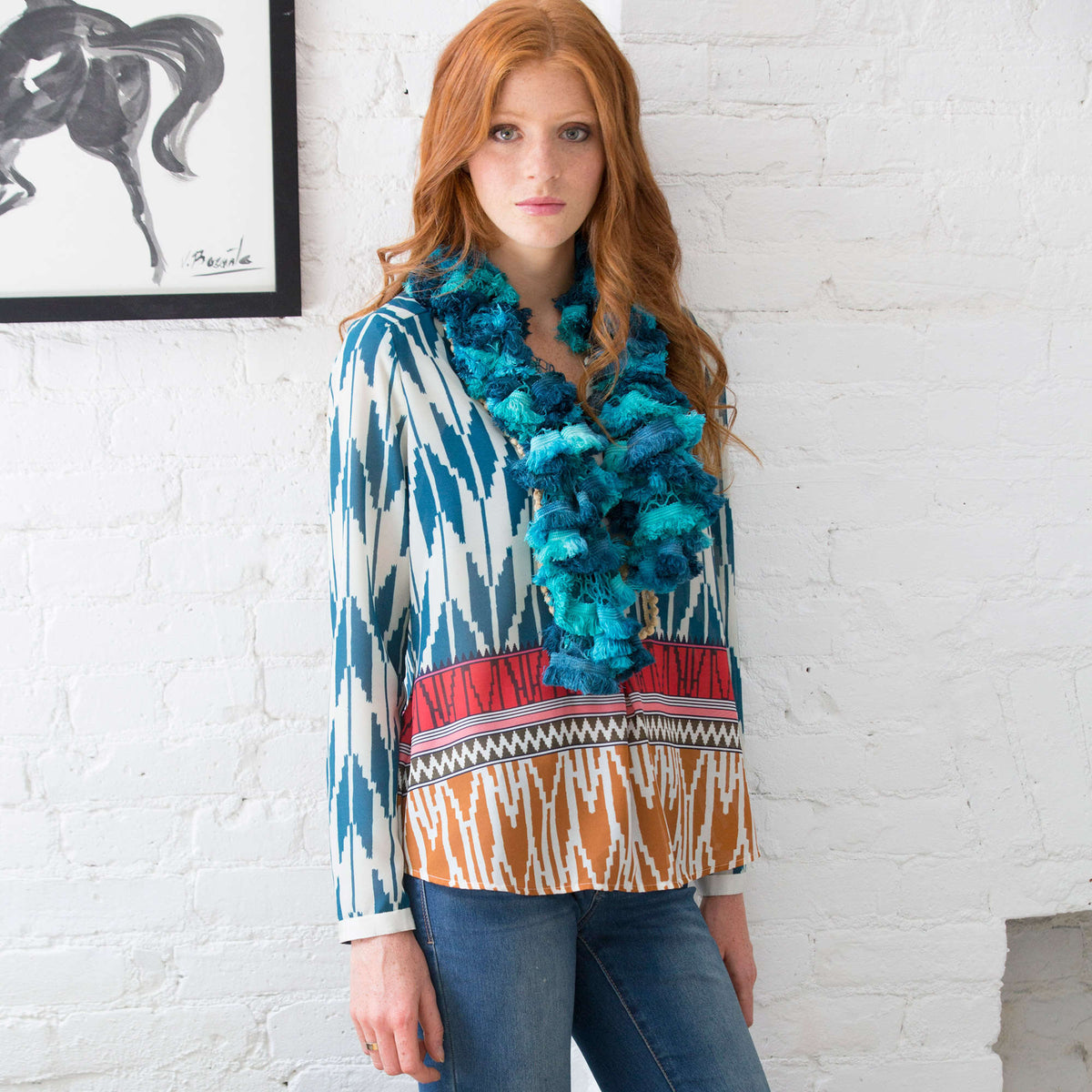 Knit Scarf made in Red Heart Boutique Yarn