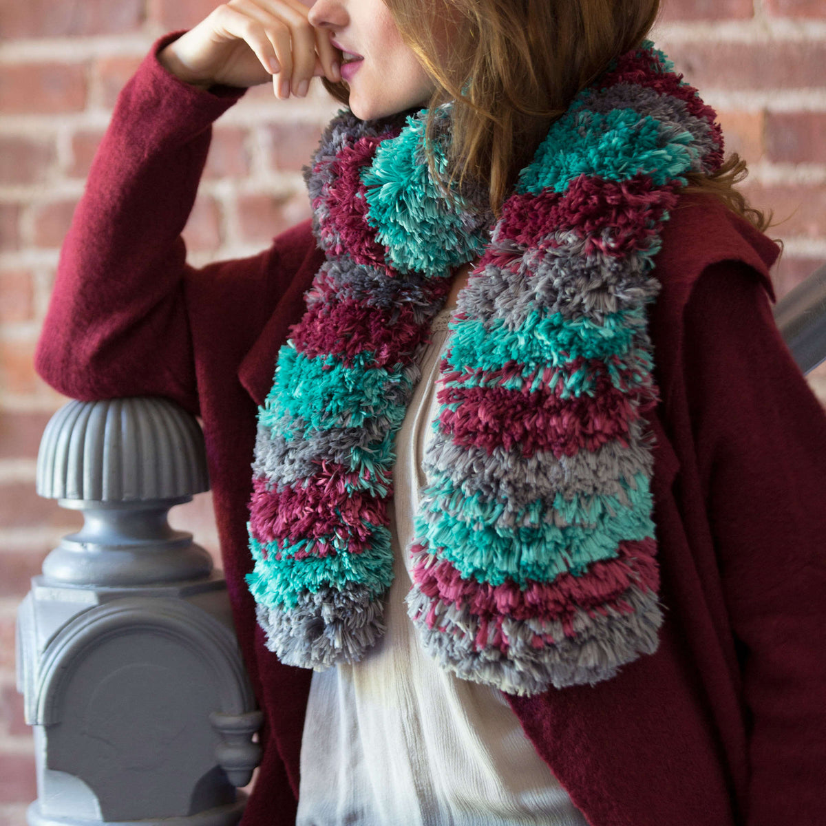 Knit Scarf made in Red Heart Boutique Yarn