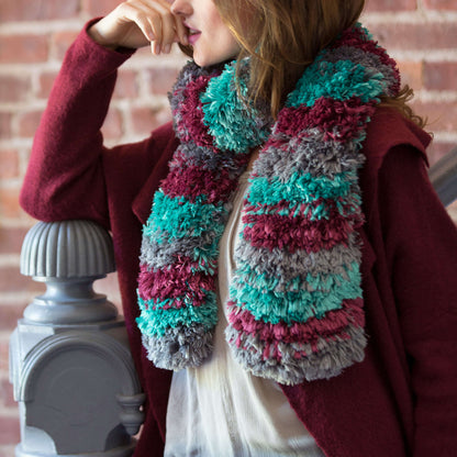 Red Heart Knit Many Stripes Scarf Knit Scarf made in Red Heart Boutique Yarn