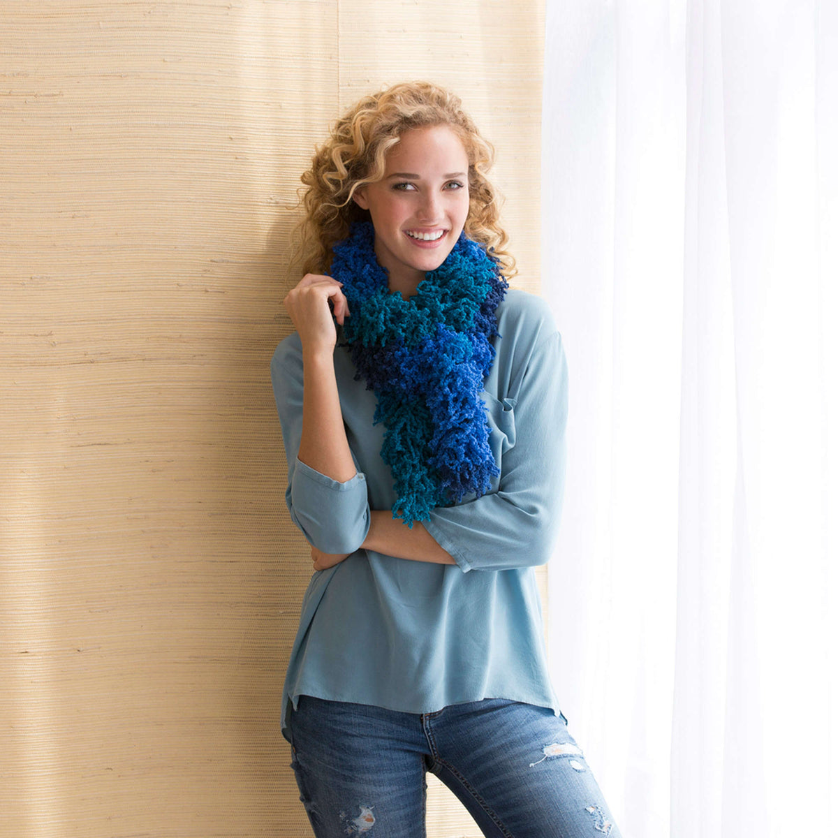 Knit Scarf made in Red Heart Boutique Yarn