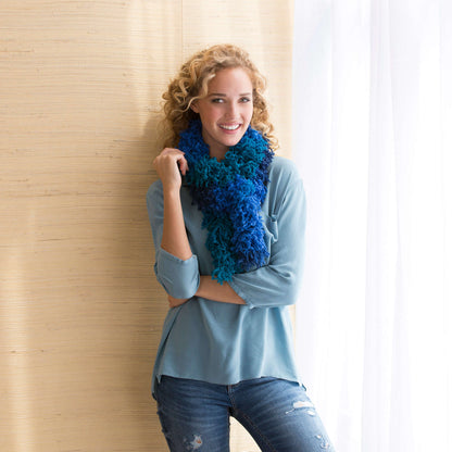 Red Heart Knit Fabulous 3-Stitch Scarf Knit Scarf made in Red Heart Boutique Yarn