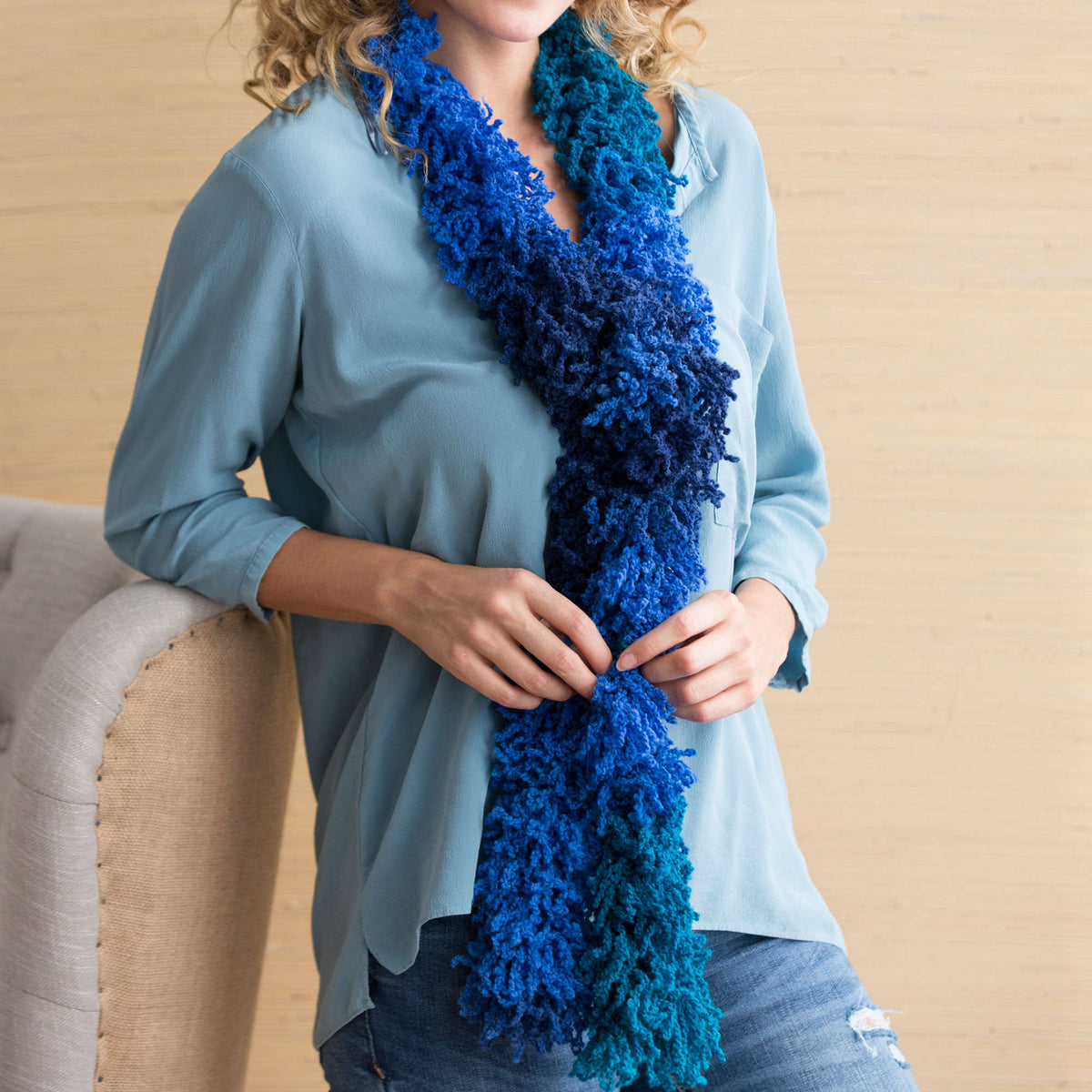 Knit Scarf made in Red Heart Boutique Yarn