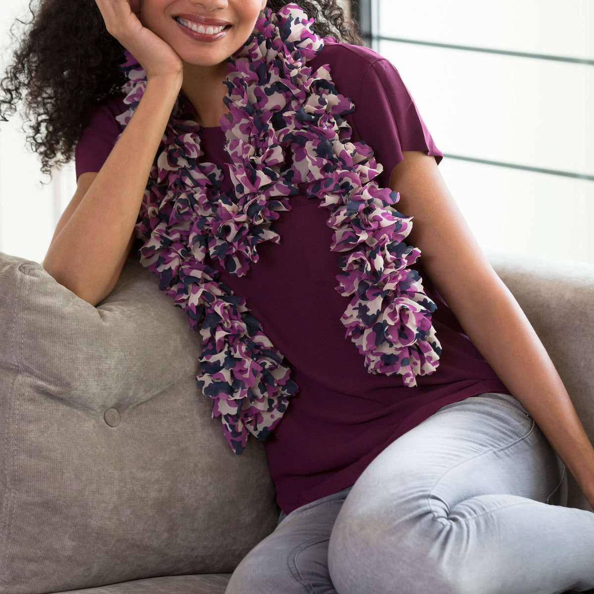 Knit Scarf made in Red Heart Boutique Yarn