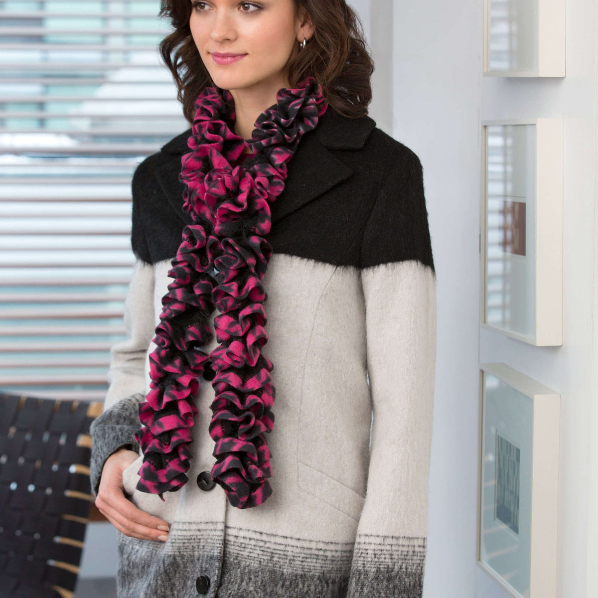 Knit Scarf made in Red Heart Boutique Yarn