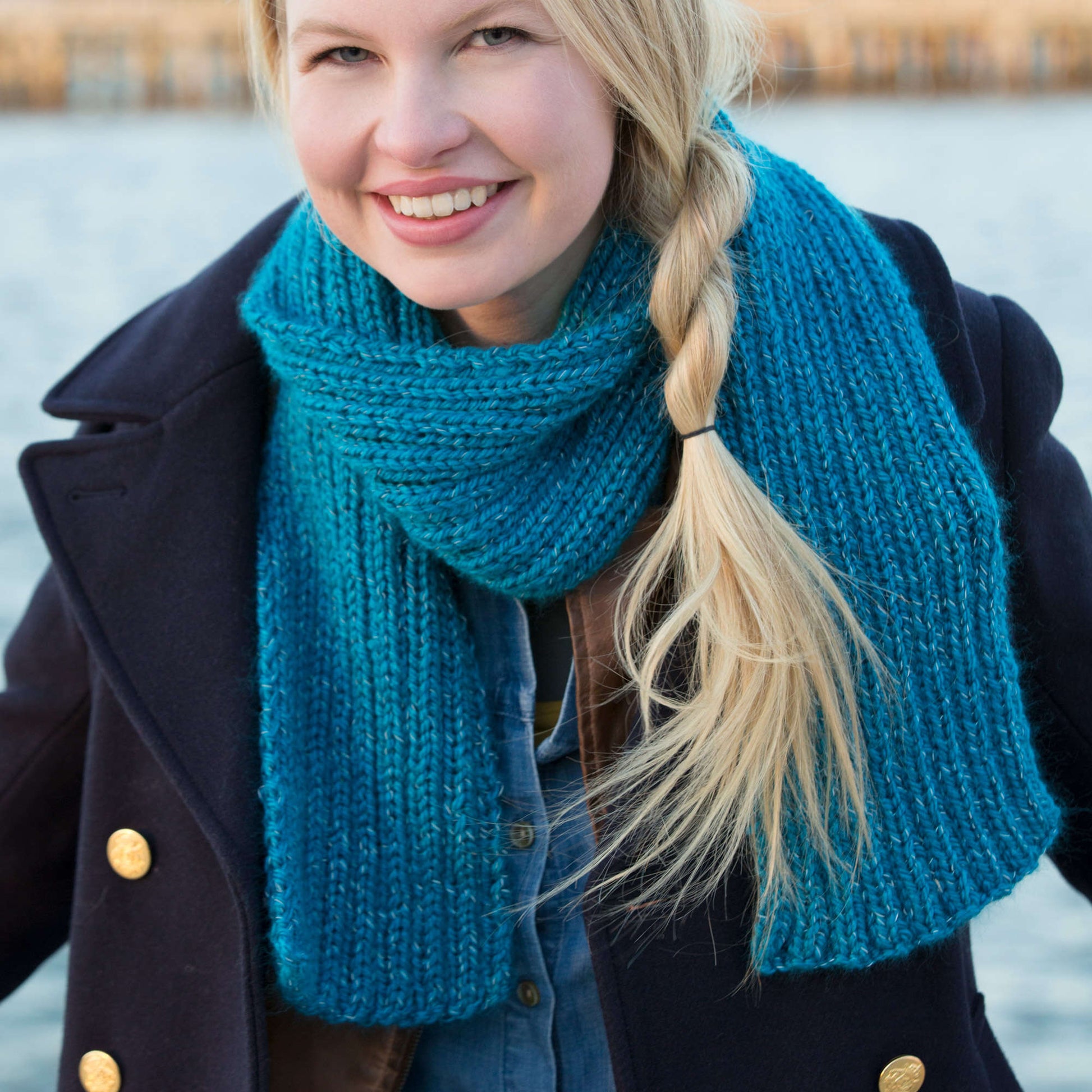 Free Red Heart Easy Ribbed Scarf For All Pattern