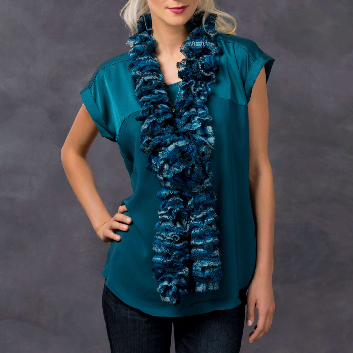 Knit Scarf made in Red Heart Boutique Yarn