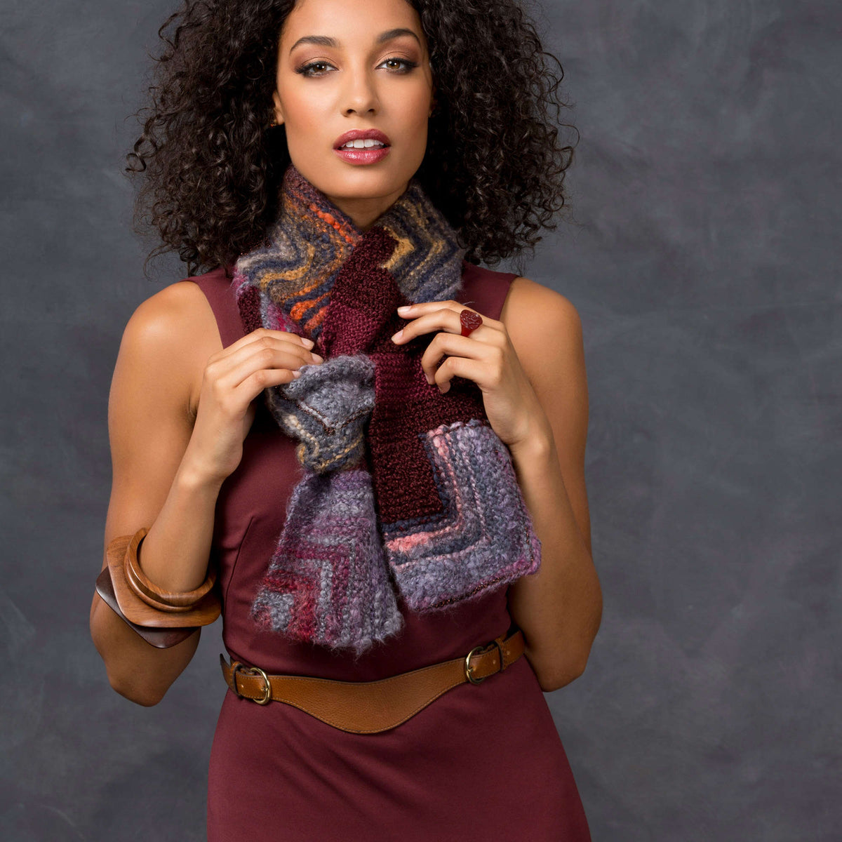 Knit Scarf made in Red Heart Boutique Yarn