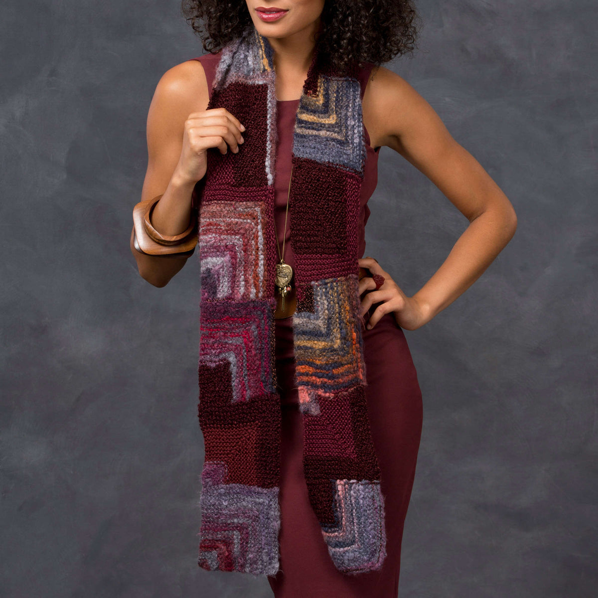 Knit Scarf made in Red Heart Boutique Yarn