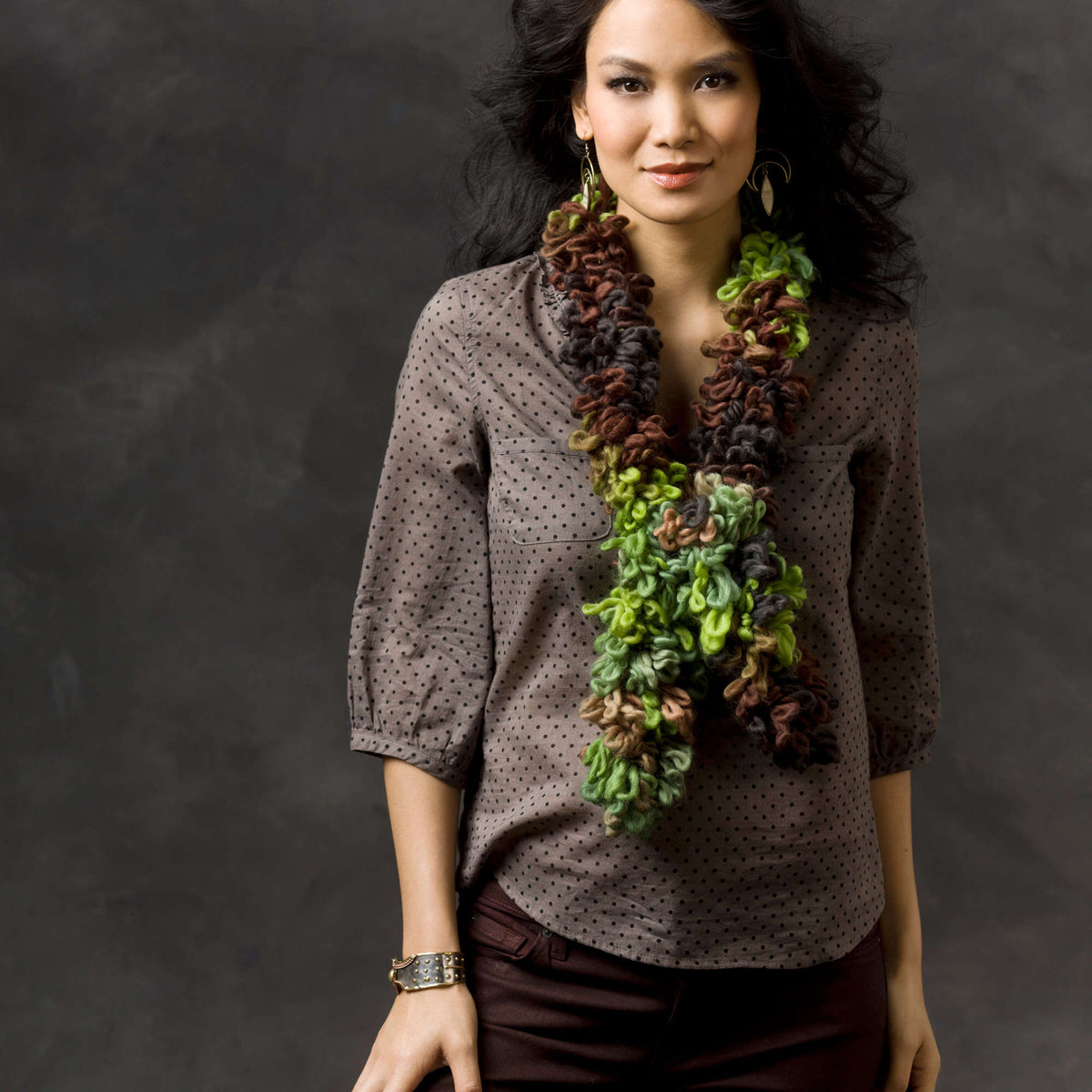 Knit Scarf made in Red Heart Boutique Yarn