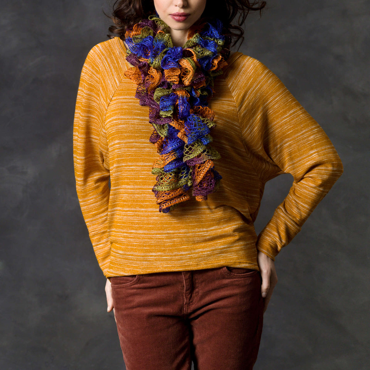 Knit Scarf made in Red Heart Boutique Yarn