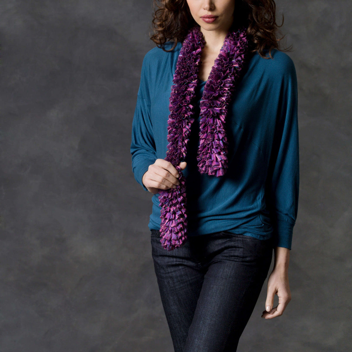 Knit Scarf made in Red Heart Boutique Yarn