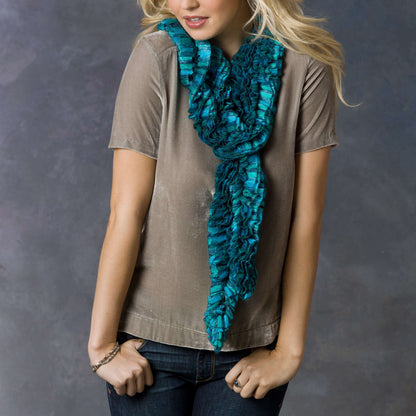 Red Heart Knit Lola's Scarf Knit Scarf made in Red Heart Boutique Yarn