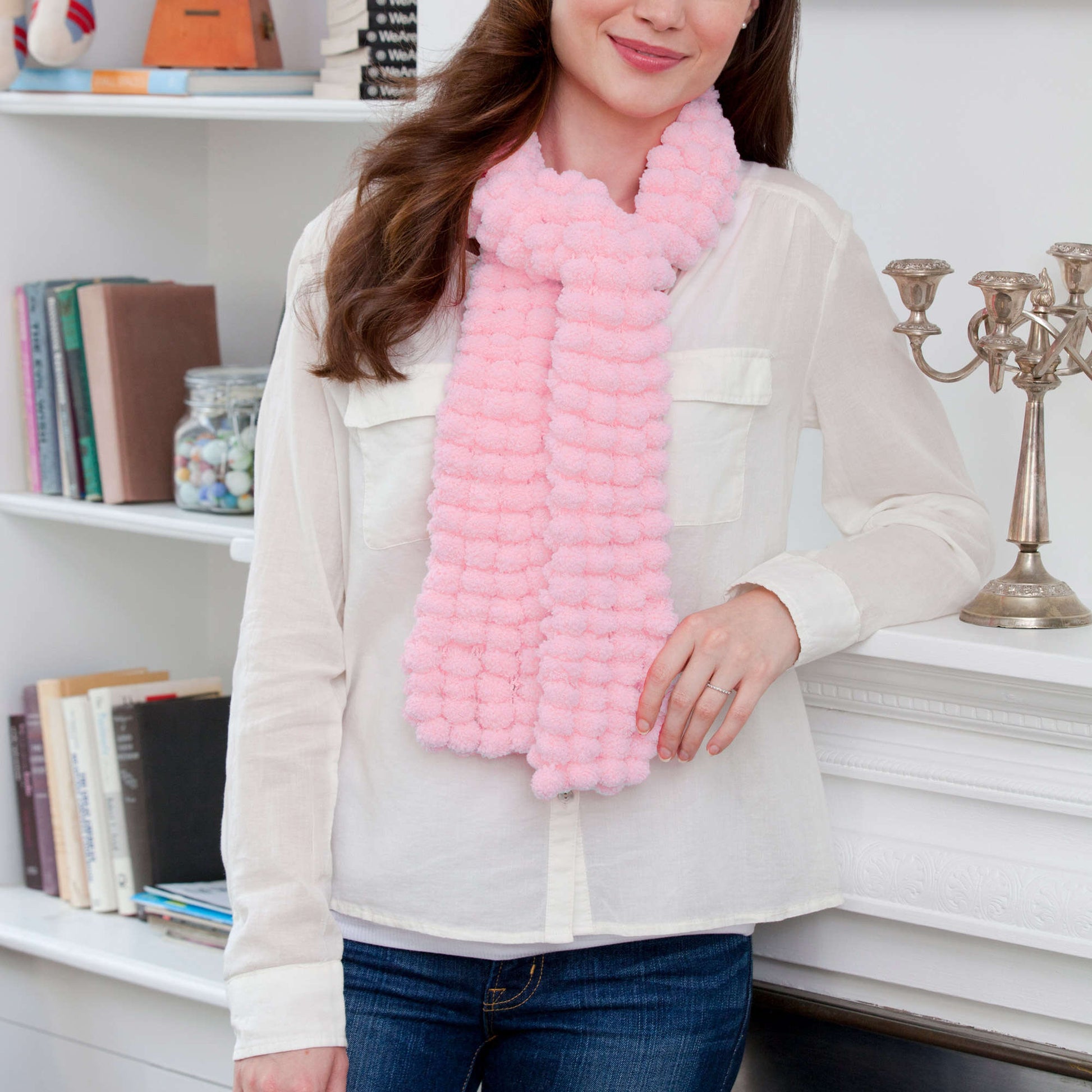 Free Red Heart Power Of Pink Scarf Knit Pattern