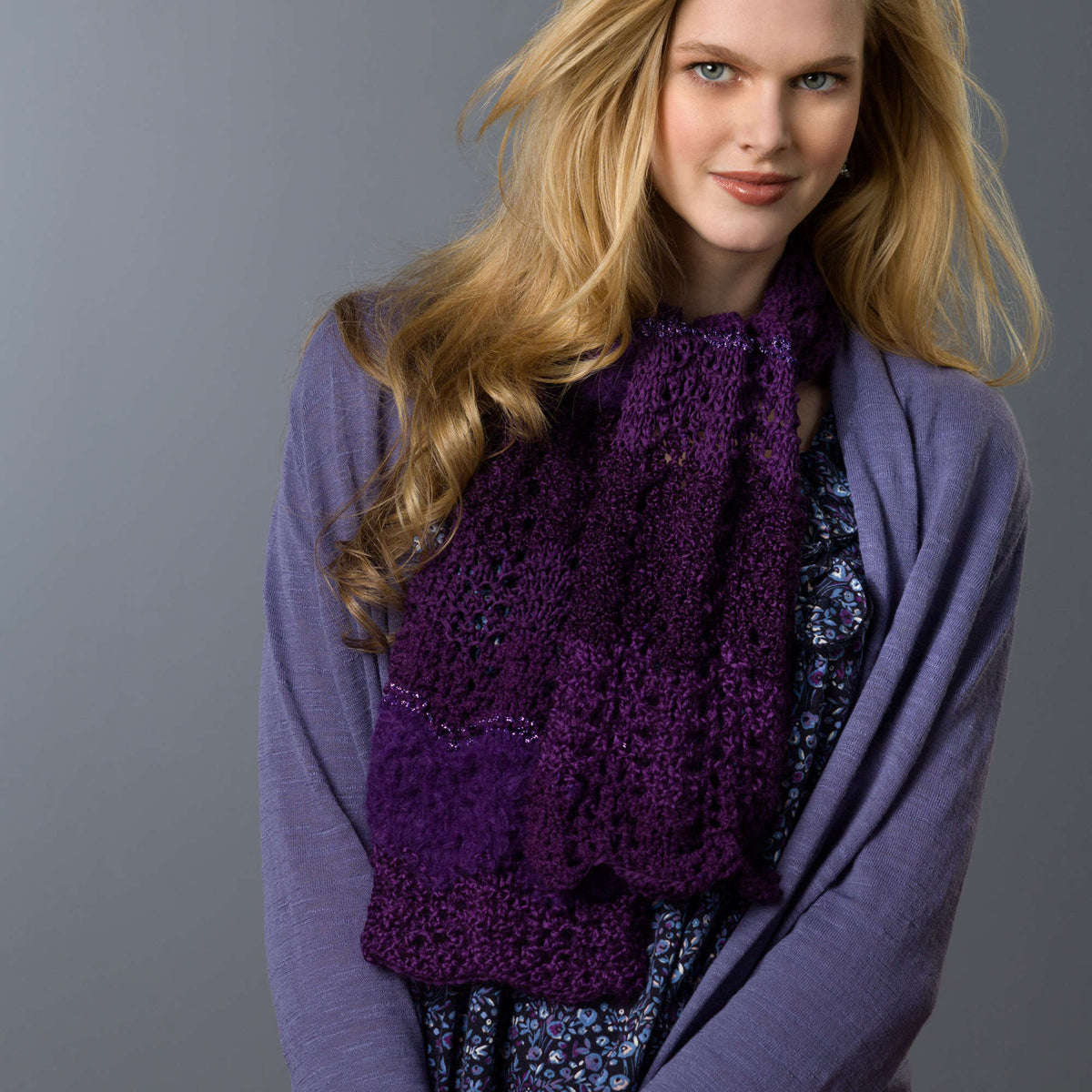 Knit Scarf made in Red Heart Boutique Yarn