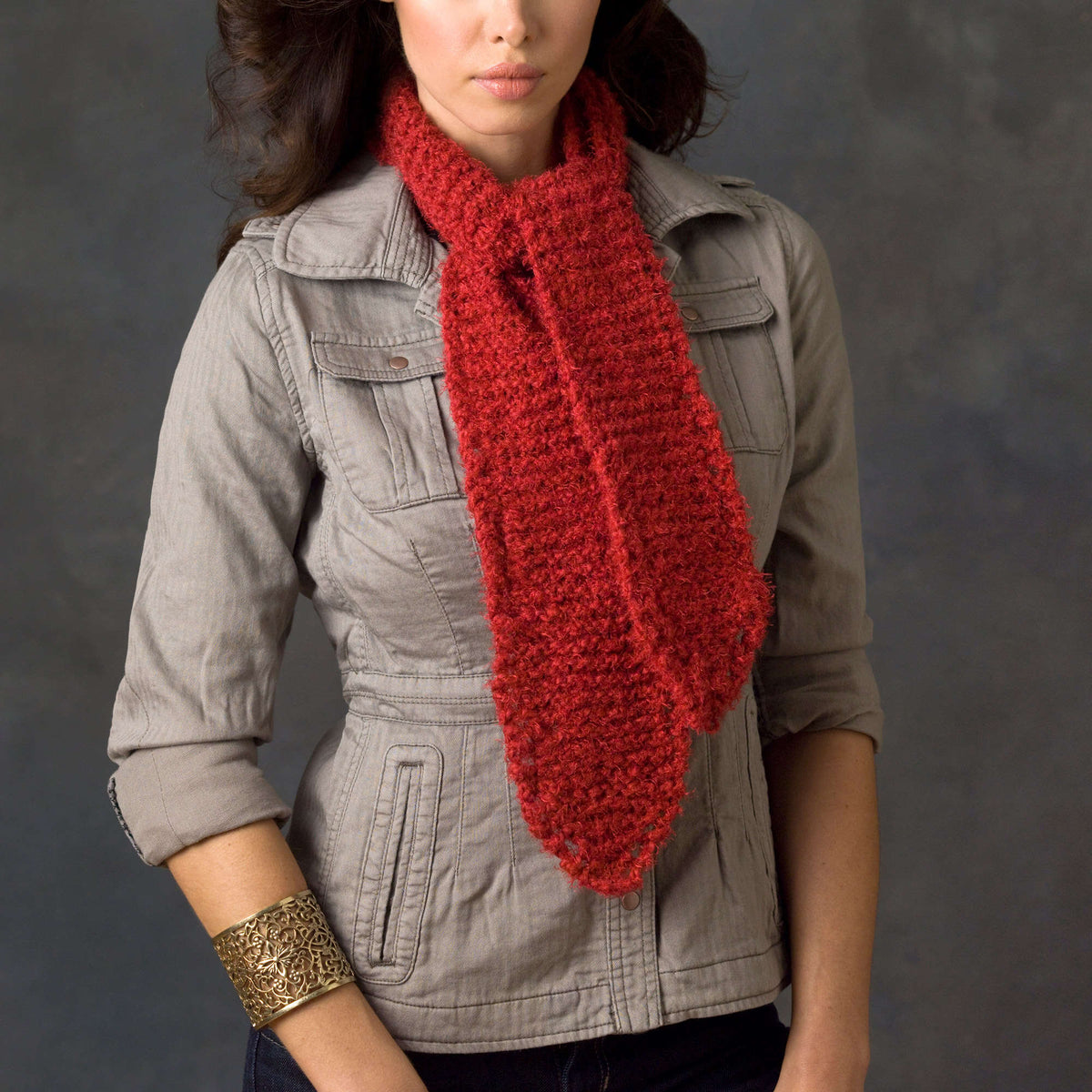 Knit Scarf made in Red Heart Boutique Yarn