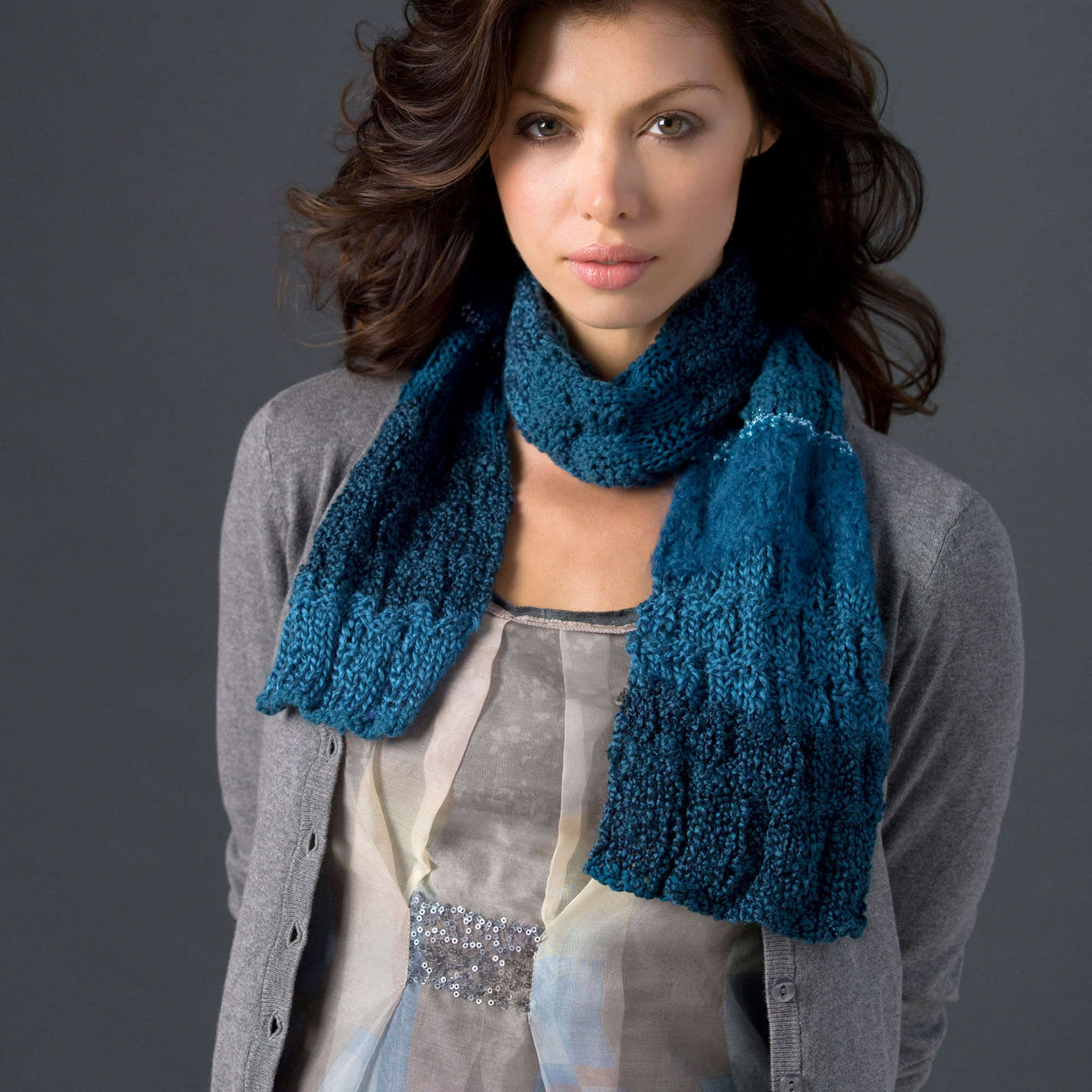 Knit Scarf made in Red Heart Boutique Yarn