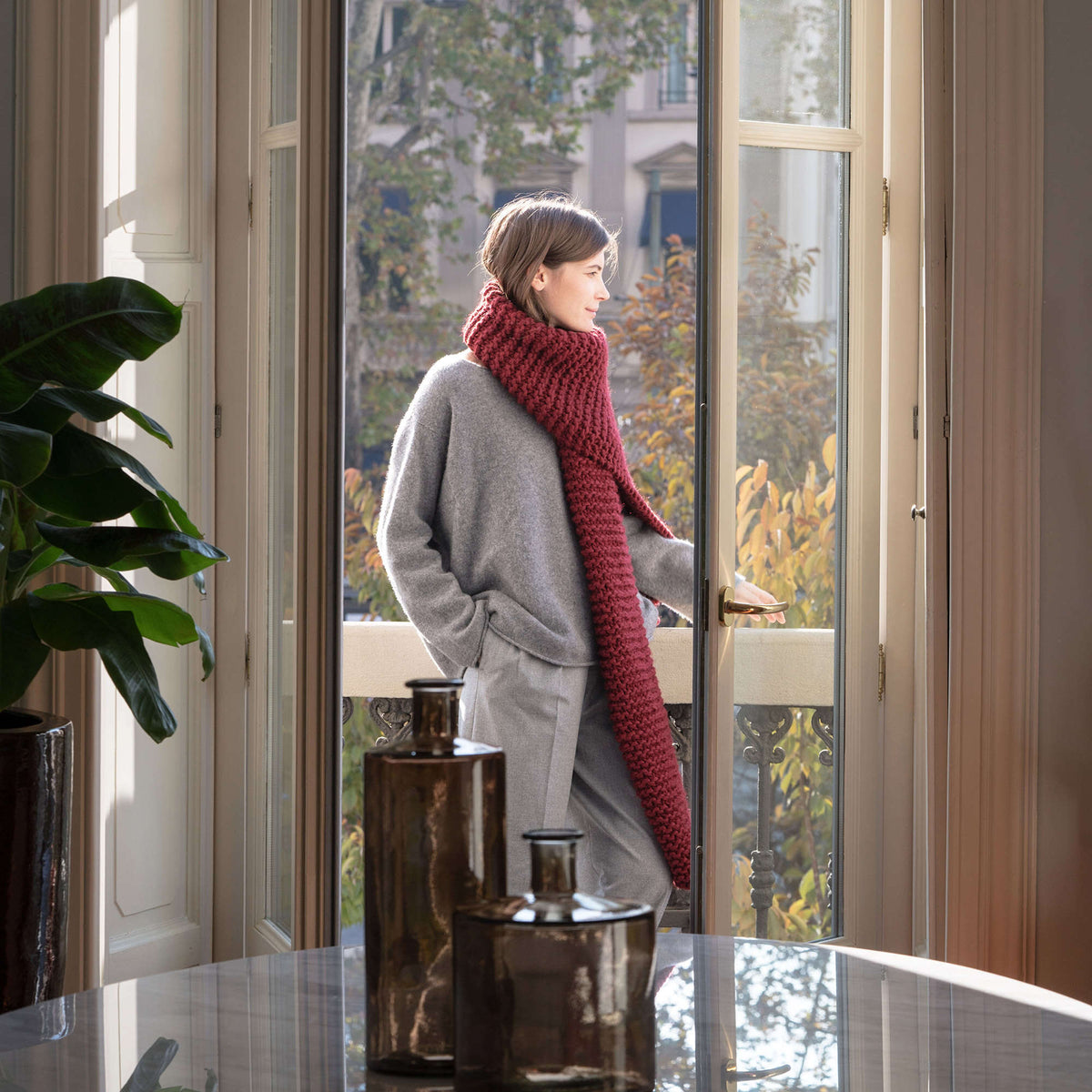 Knit Scarf made in Red Heart An Italian Story Ora Yarn