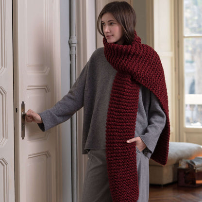 Red Heart Knit Caldo Scarf Knit Scarf made in Red Heart An Italian Story Ora Yarn