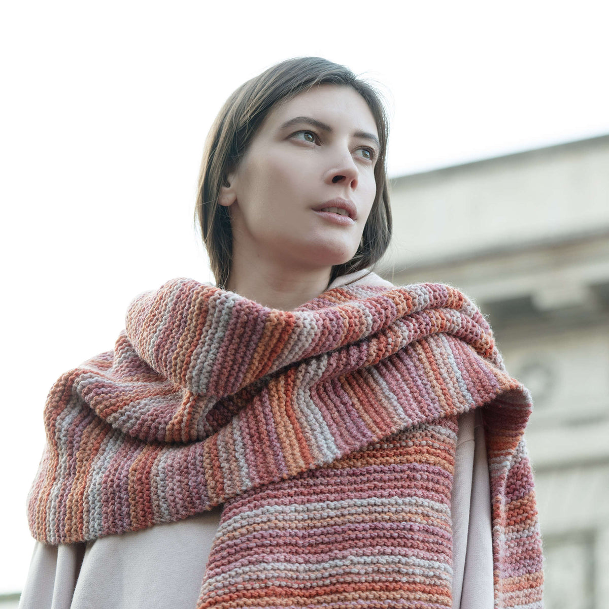 Knit Scarf made in Red Heart An Italian Story Ombra Yarn