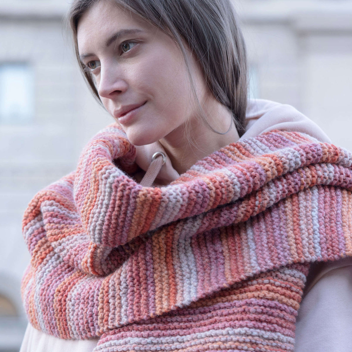 Knit Scarf made in Red Heart An Italian Story Ombra Yarn