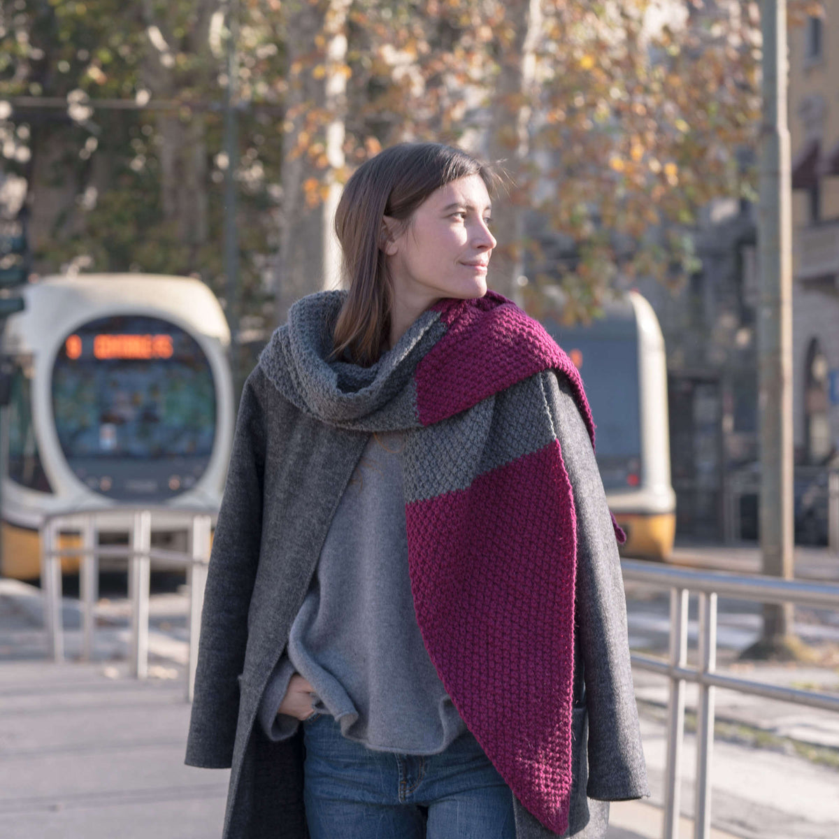 Knit Scarf made in Red Heart An Italian Story Vera Yarn