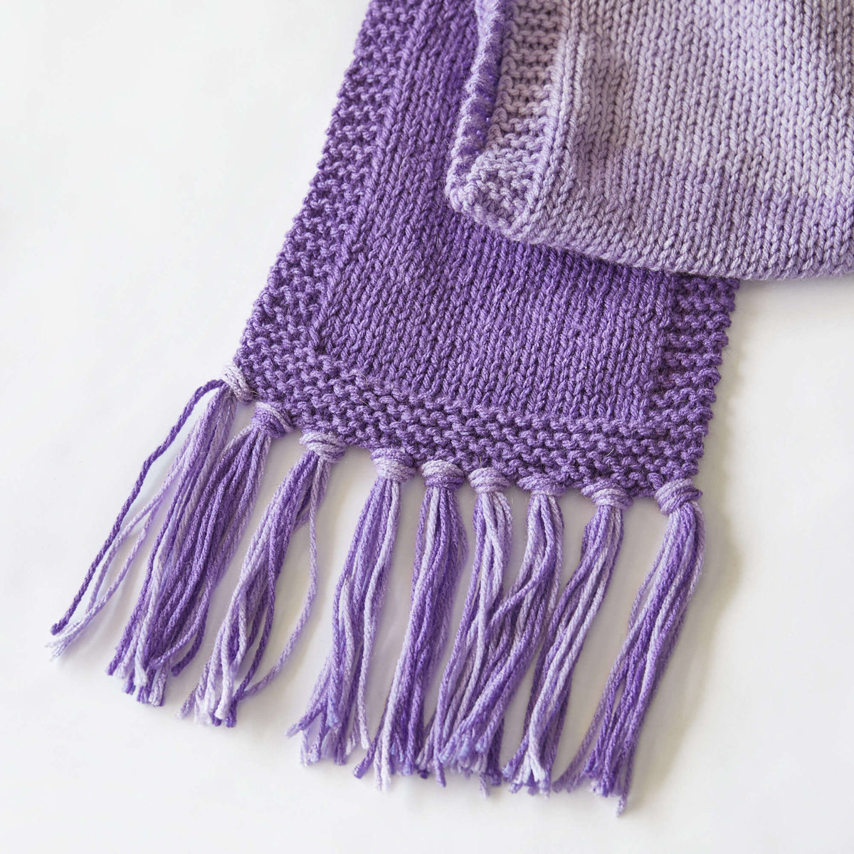 Knit Scarf made in Red Heart Super Saver Ombre Yarn