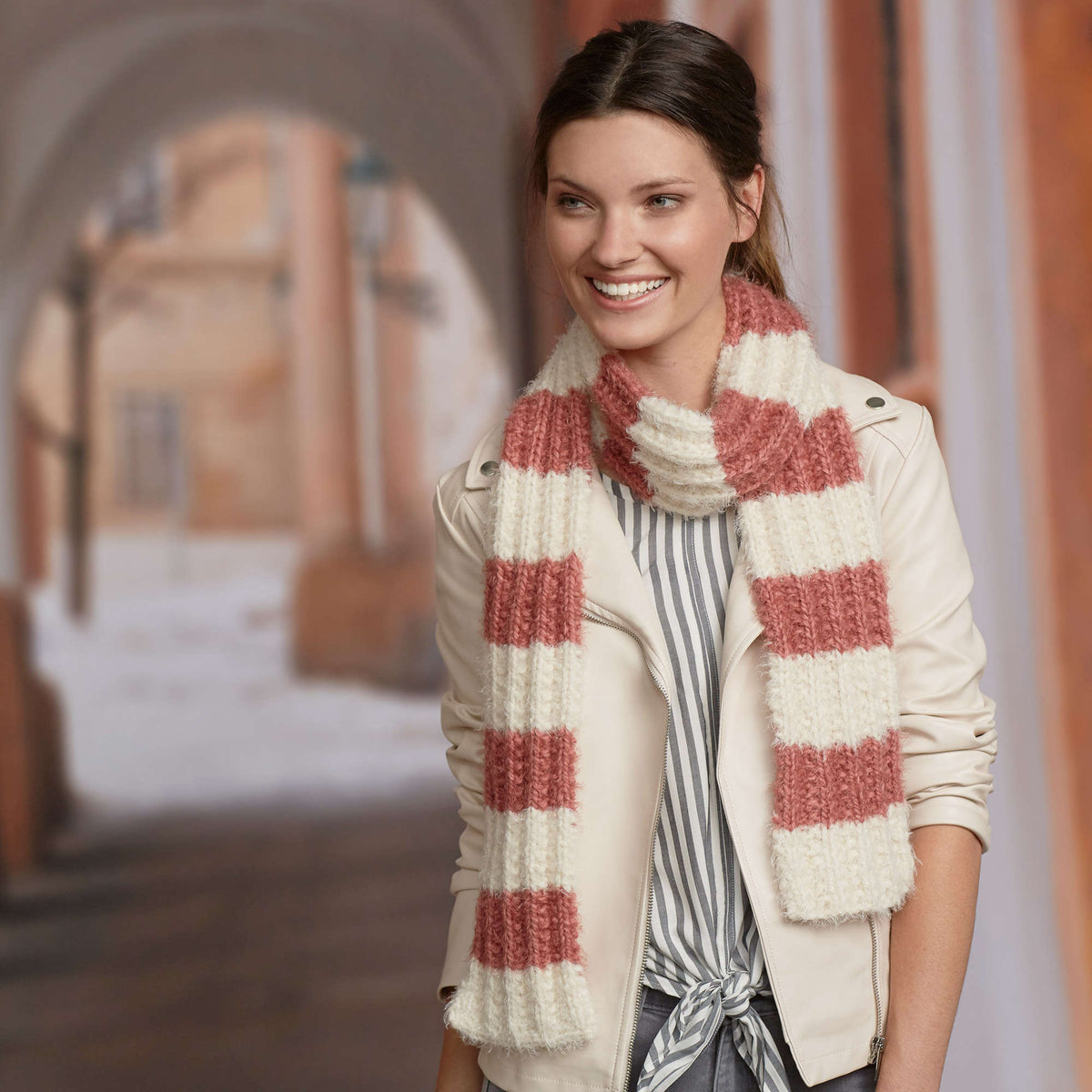 Knit Scarf made in Red Heart Hygge Yarn