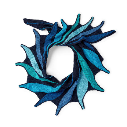 Red Heart Knit Dramatically Stunning Leaves Shawl Knit Shawl made in Red Heart It's a Wrap yarn