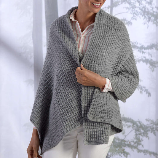 Knit Shawl made in Red Heart Hygge Charm Yarn