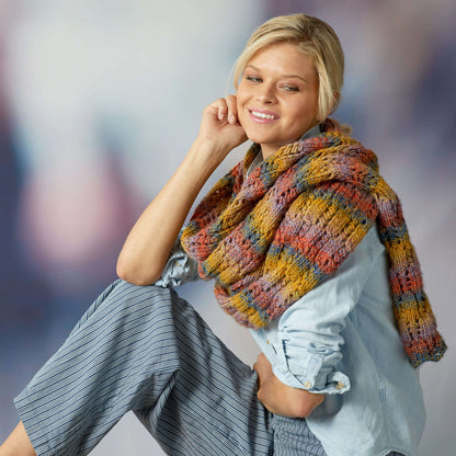 Red Heart Rendezvous Knit Shawl Knit Shawl made in Red Heart Colorscape Yarn