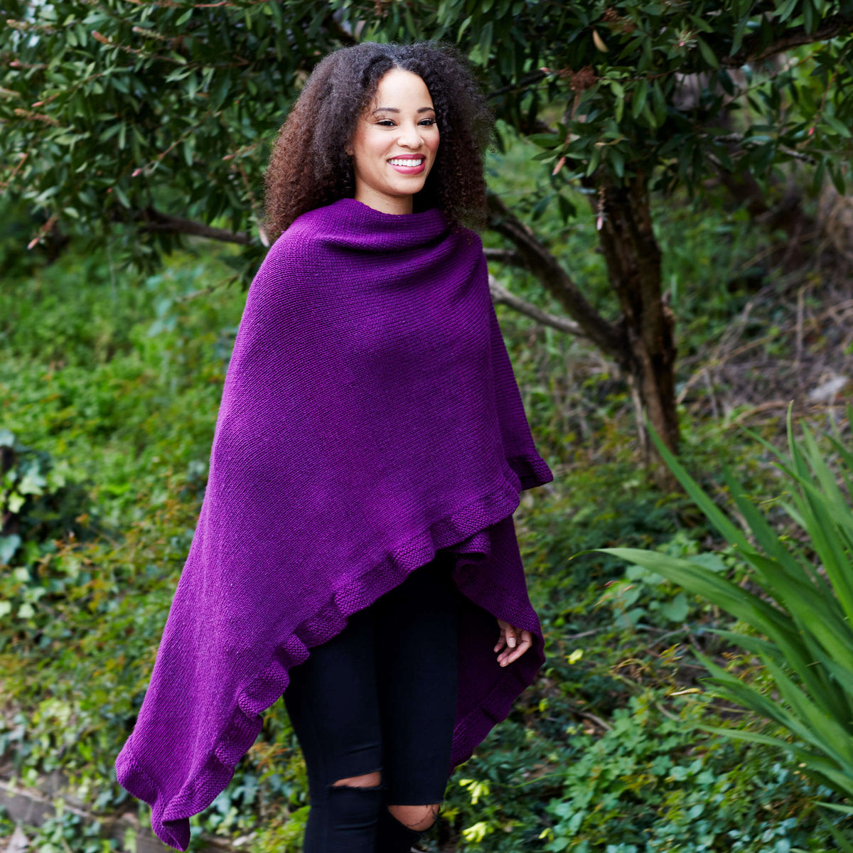 Knit Ruana made in Red Heart Chic Sheep Yarn