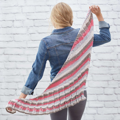 Red Heart Lacy Stripes Knit Shawl Knit Shawl made in Red Heart Dreamy Stripes Yarn