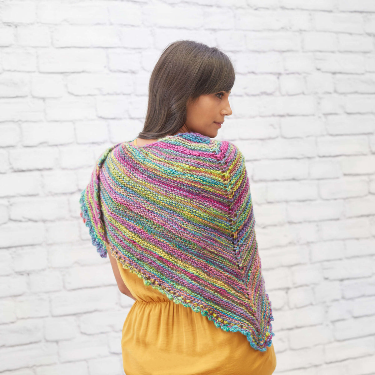 Knit Shawl made in Red Heart Boutique Yarn